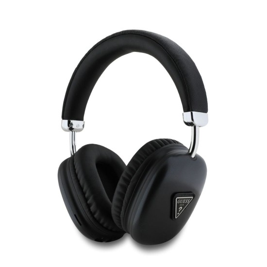 Căști Wireless Over-Ear Guess Saffiano PU Leather Triangle Logo, Negre (Bakr, GUBHK1SATSK) by www.silkase.ro