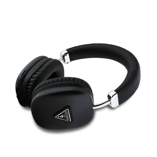 Căști Wireless Over-Ear Guess Saffiano PU Leather Triangle Logo, Negre (Bakr, GUBHK1SATSK) by www.silkase.ro