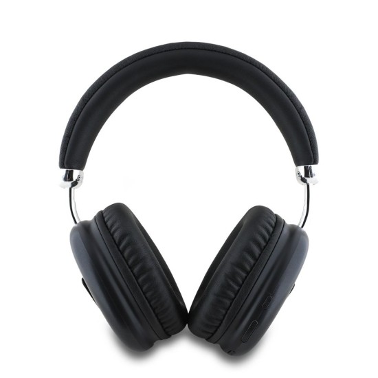 Căști Wireless Over-Ear Guess Saffiano PU Leather Triangle Logo, Negre (Bakr, GUBHK1SATSK) by www.silkase.ro
