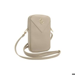 Portofel / Geantă de Umăr Guess PU Grained 4G Metal Logo cu Fermoar, Auriu