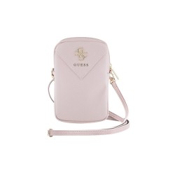 Portofel / Geantă de Umăr Guess PU Grained 4G Metal Logo cu Fermoar, Roz