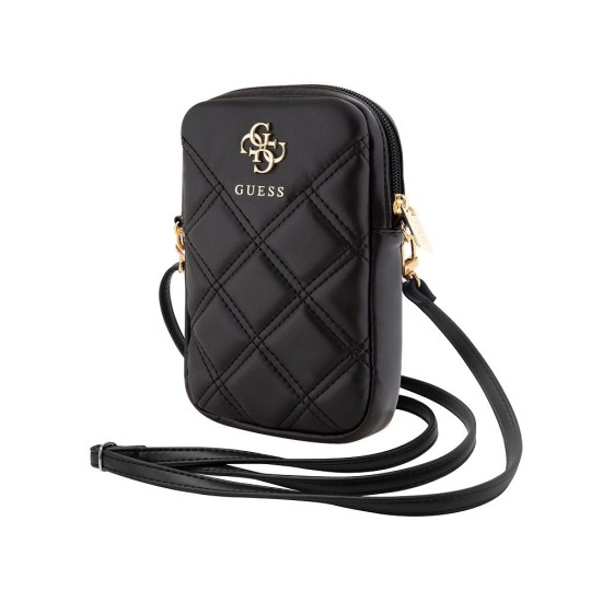 Geanta de Umar pentru Telefon Guess PU Quilted 4G Metal Logo Wallet Phone Bag Zipper Black (Genți și Borsete Telefon, GUWBZPSQSSGK) by www.silkase.ro
