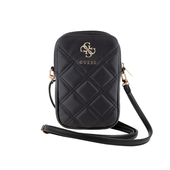 Geanta de Umar pentru Telefon Guess PU Quilted 4G Metal Logo Wallet Phone Bag Zipper Black (Genți și Borsete Telefon, GUWBZPSQSSGK) by www.silkase.ro
