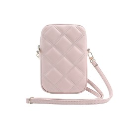 Geantă de Telefon Guess PU Quilted 4G Metal Logo Zipper Pink Geantă de Telefon Guess PU Quilted 4G Metal Logo Zipper Pink