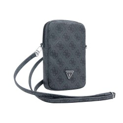 Portofel / Geantă de Umăr Guess PU 4G Triangle Logo cu Fermoar, Neagră