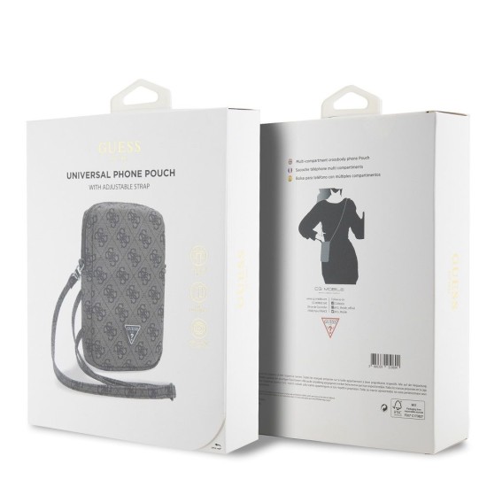 Geantă de Umăr Guess PU 4G Triangle Logo Wallet Phone Bag cu Fermoar, Maro (Genți și Borsete Telefon, GUWBZP4GFTSW) by www.silkase.ro