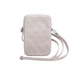 Geantă de Telefon Guess PU 4G Triangle Logo Wallet Phone Bag Zipper, Roz