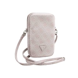 Geantă de Telefon Guess PU 4G Triangle Logo Wallet Phone Bag Zipper, Roz