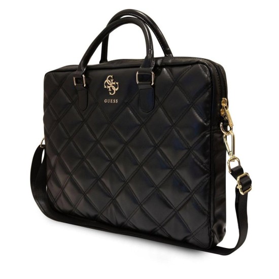 Geantă Laptop Guess PU Quilted 4G Metal Logo 15/16 inch, Neagra (Bakr, GUCB15ZPSQSSGK) by www.silkase.ro