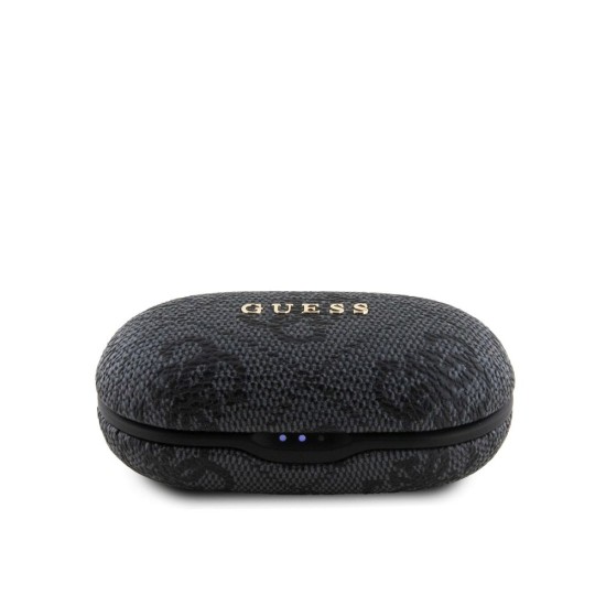 Căști Wireless TWS Guess PU 4G Metal Logo, Negre (Bakr, GUTWSP4EGK) by www.silkase.ro