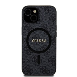 Husă de Protecție Guess PU Leather 4G Colored Ring MagSafe pentru iPhone 15, Black Husă de Protecție Guess PU Leather 4G Colored Ring MagSafe pentru iPhone 15, Black