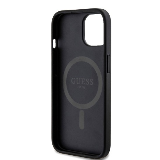 Husă de Protecție Guess PU Leather 4G Colored Ring MagSafe pentru iPhone 15, Black Husă de Protecție Guess PU Leather 4G Colored Ring MagSafe pentru iPhone 15, Black (Bakr, GUHMP15SG4GFRK) by www.silkase.ro
