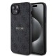 Husa Guess PU Leather 4G Colored Ring MagSafe pentru iPhone 15 Plus, Black (Bakr, GUHMP15MG4GFRK) by www.silkase.ro