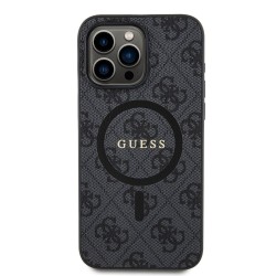 Husa Guess PU Leather 4G Colored Ring MagSafe pentru iPhone 15 Pro Max, Black Husa Guess PU Leather 4G Colored Ring MagSafe pentru iPhone 15 Pro Max, Black