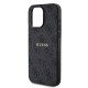 Husa Guess PU Leather 4G Colored Ring MagSafe pentru iPhone 15 Pro Max, Black (Bakr, GUHMP15XG4GFRK) by www.silkase.ro