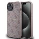 Husa Guess PU Leather 4G Colored Ring MagSafe pentru iPhone 14, Roz (Bakr, GUHMP14SG4GFRP) by www.silkase.ro