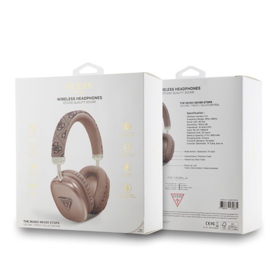 Căști Wireless Over-Ear Guess PU Leather 4G Triangle Logo, Maro Căști Wireless Over-Ear Guess PU Leather 4G Triangle Logo, Maro (Bakr, GUBHK1P4TPW) by www.silkase.ro