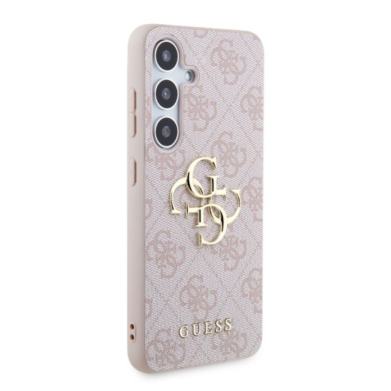 Husă Guess PU 4G Metal Logo pentru Samsung Galaxy S24, Roz (Bakr, GUHCS24S4GMGPI) by www.silkase.ro