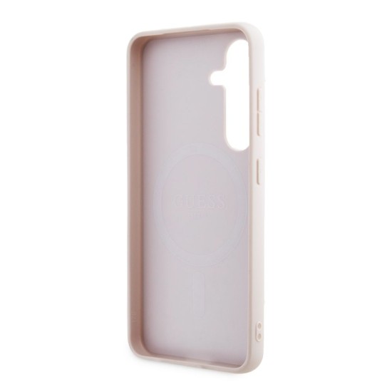 Husă Guess PU 4G Metal Logo pentru Samsung Galaxy S24, Roz (Bakr, GUHCS24S4GMGPI) by www.silkase.ro