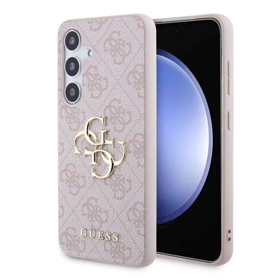 Husă Guess PU 4G Metal Logo pentru Samsung Galaxy S24, Roz (Bakr, GUHCS24S4GMGPI) by www.silkase.ro