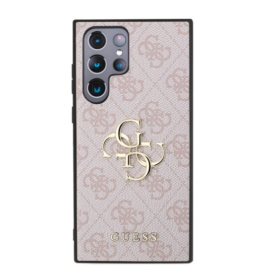 Husă Guess PU 4G Metal Logo pentru Samsung Galaxy S24 Ultra, Pink (Bakr, GUHCS24L4GMGPI) by www.silkase.ro