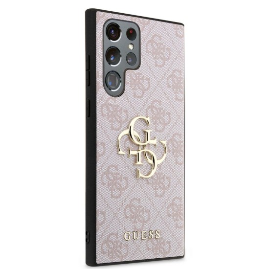 Husă Guess PU 4G Metal Logo pentru Samsung Galaxy S24 Ultra, Pink (Bakr, GUHCS24L4GMGPI) by www.silkase.ro