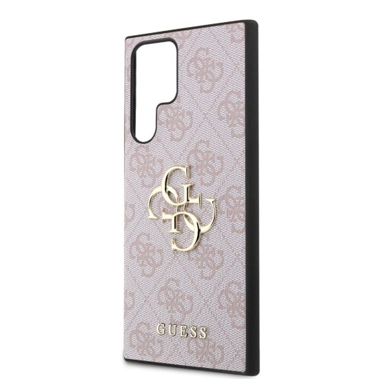 Husă Guess PU 4G Metal Logo pentru Samsung Galaxy S24 Ultra, Pink (Bakr, GUHCS24L4GMGPI) by www.silkase.ro