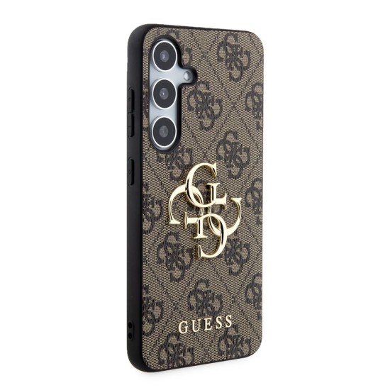 Husa Guess PU 4G Metal Logo pentru Samsung Galaxy S24, Brown (Bakr, GUHCS24S4GMGBR) by www.silkase.ro