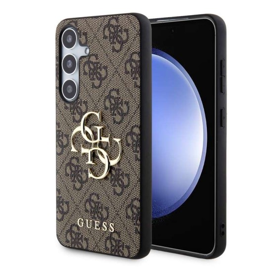 Husa Guess PU 4G Metal Logo pentru Samsung Galaxy S24, Brown (Bakr, GUHCS24S4GMGBR) by www.silkase.ro