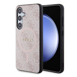 Husa Guess PU Leather 4G Colored Ring MagSafe pentru Samsung Galaxy S24, Roz