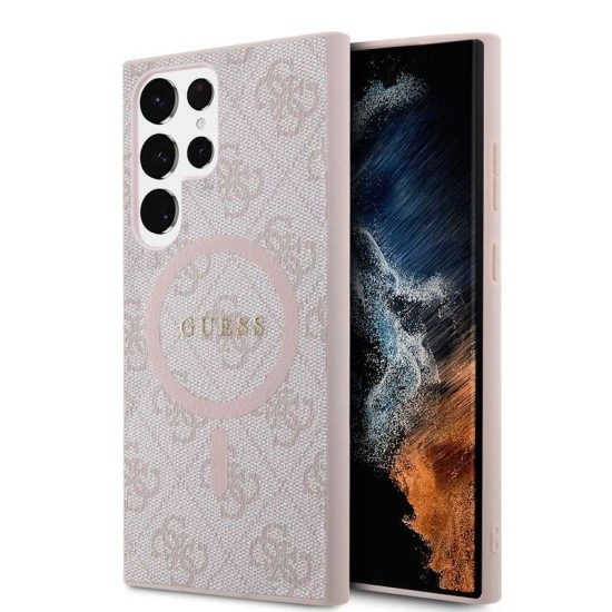 Husa Guess PU Leather 4G Colored Ring MagSafe pentru Samsung Galaxy S24 Ultra, Roz Husa Guess PU Leather 4G Colored Ring MagSafe pentru Samsung Galaxy S24 Ultra, Roz (Bakr, GUHMS24LG4GFRP) by www.silkase.ro