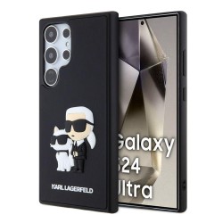 Husa Karl Lagerfeld 3D Rubber Karl and Choupette pentru Samsung Galaxy S24 Ultra, Neagra