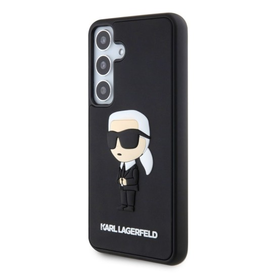 Husa Karl Lagerfeld 3D Rubber Ikonik pentru Samsung Galaxy S24, Neagra (Bakr, KLHCS24S3DRKINK) by www.silkase.ro