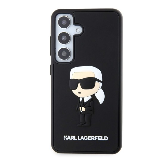 Husa Karl Lagerfeld 3D Rubber Ikonik pentru Samsung Galaxy S24, Neagra (Bakr, KLHCS24S3DRKINK) by www.silkase.ro