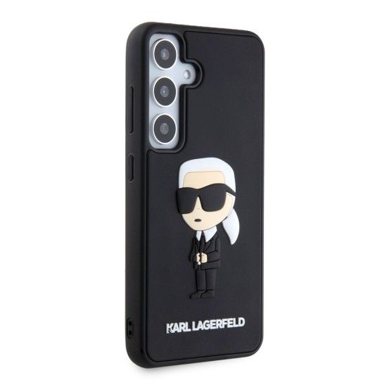 Husa Karl Lagerfeld 3D Rubber Ikonik pentru Samsung Galaxy S24, Neagra (Bakr, KLHCS24S3DRKINK) by www.silkase.ro