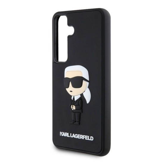 Husa Karl Lagerfeld 3D Rubber Ikonik pentru Samsung Galaxy S24, Neagra (Bakr, KLHCS24S3DRKINK) by www.silkase.ro