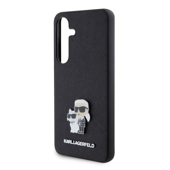Husa Karl Lagerfeld PU Saffiano Metal Karl and Choupette pentru Samsung Galaxy S24, Black Husa Karl Lagerfeld PU Saffiano Metal Karl and Choupette pentru Samsung Galaxy S24, Black (Bakr, KLHCS24SPSAKCMPK) by www.silkase.ro