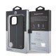 Husa Mercedes Leather Blue Stripe MagSafe pentru iPhone 16 Pro, Gri Antracit (Bakr, MEHMP16L23RURBA) by www.silkase.ro