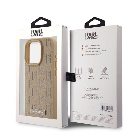 Husa Karl Lagerfeld PU Leather Monogram Metal Logo MagSafe pentru iPhone 14 Pro Max, Bej Husa Karl Lagerfeld PU Leather Monogram Metal Logo MagSafe pentru iPhone 14 Pro Max, Bej (Bakr, KLHMP14XPKHPORPE) by www.silkase.ro