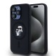 Husa Karl Lagerfeld Liquid Silicone Karl and Choupette MagSafe pentru iPhone 15 Pro, Neagra (Bakr, KLHMP15LSCMKCRHK) by www.silkase.ro