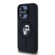 Husa Karl Lagerfeld Liquid Silicone Karl and Choupette MagSafe pentru iPhone 15 Pro, Neagra (Bakr, KLHMP15LSCMKCRHK) by www.silkase.ro