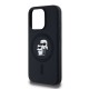 Husa Karl Lagerfeld Liquid Silicone Karl and Choupette MagSafe pentru iPhone 15 Pro, Neagra (Bakr, KLHMP15LSCMKCRHK) by www.silkase.ro