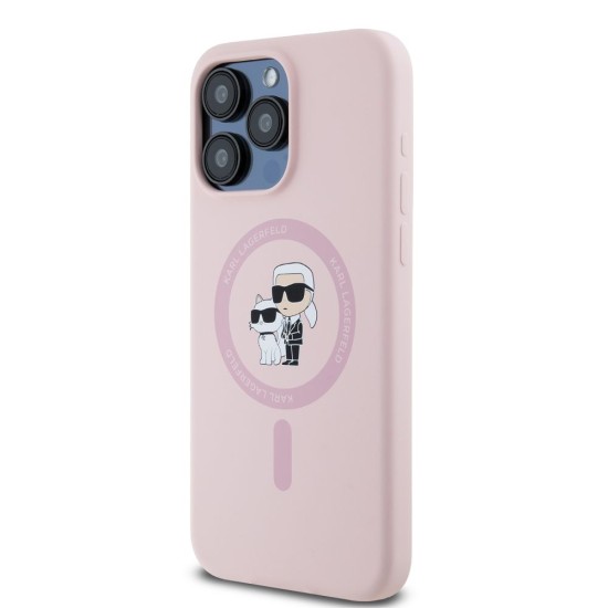 Husa Karl Lagerfeld Liquid Silicone Karl and Choupette MagSafe pentru iPhone 15 Pro, Roz Husa Karl Lagerfeld Liquid Silicone Karl and Choupette MagSafe pentru iPhone 15 Pro, Roz (Bakr, KLHMP15LSCMKCRHP) by www.silkase.ro