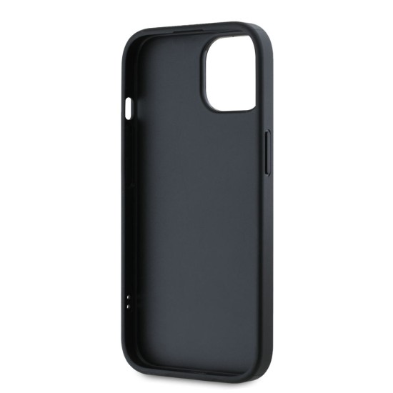 Husa Karl Lagerfeld PU Saffiano Athleisure Stripe and Strap pentru iPhone 15, Roz (Bakr, KLHCP15SPAMSCNSP) by www.silkase.ro