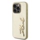 Husa Karl Lagerfeld Wrinkled PU Signature Logo pentru iPhone 15 Pro, Aurie (Bakr, KLHCP15LPFMFBKMD) by www.silkase.ro