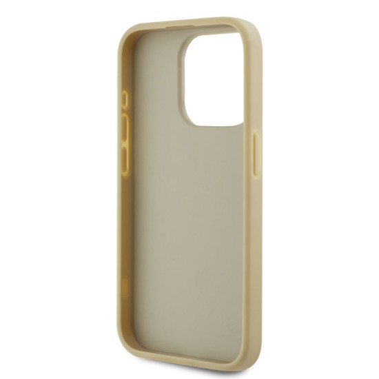 Husa Karl Lagerfeld Wrinkled PU Signature Logo pentru iPhone 15 Pro, Aurie (Bakr, KLHCP15LPFMFBKMD) by www.silkase.ro