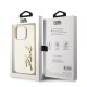 Husa Karl Lagerfeld Wrinkled PU Signature Logo pentru iPhone 15 Pro, Aurie (Bakr, KLHCP15LPFMFBKMD) by www.silkase.ro