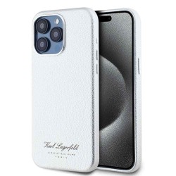 Husa Karl Lagerfeld Grained PU Hotel RSG pentru iPhone 15 Pro Max, Gri