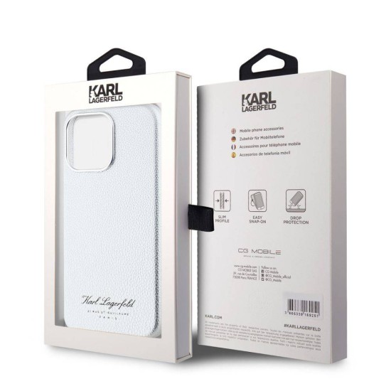 Husa Karl Lagerfeld Grained PU Hotel RSG pentru iPhone 15 Pro Max, Gri Husa Karl Lagerfeld Grained PU Hotel RSG pentru iPhone 15 Pro Max, Gri (Bakr, KLHCP15XPGWCMKHG) by www.silkase.ro