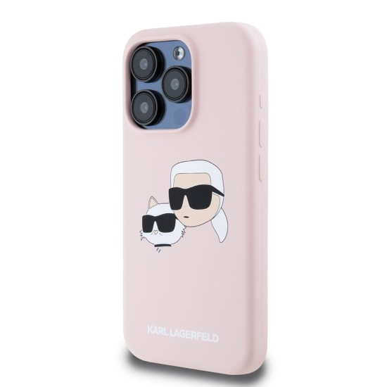 Husa Karl Lagerfeld Liquid Silicone Double Heads MagSafe pentru iPhone 15 Pro, Roz Husa Karl Lagerfeld Liquid Silicone Double Heads MagSafe pentru iPhone 15 Pro, Roz (Bakr, KLHMP15LSKCHPPLP) by www.silkase.ro